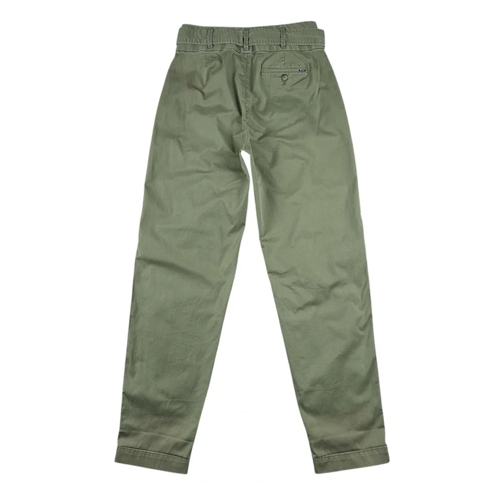 Polo Ralph Lauren Womens Belted Tapered Leg Pleated Pants Size 0 Green Preppy Gr - Picture 9 of 16